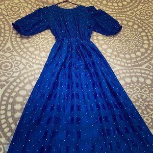 Vintage Blue Polka Dot Dress